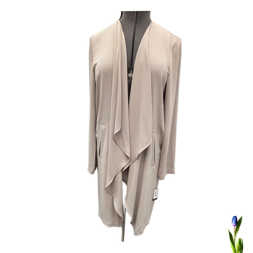 Nine West Cobble Draped Duster Jacket long size M